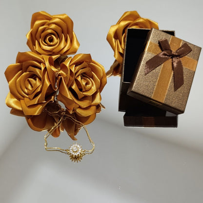 "Flor del Sol"✨ – Pulsera Girasol Radiante con Baño de Oro🪙