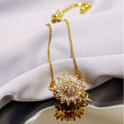 "Flor del Sol"✨ – Pulsera Girasol Radiante con Baño de Oro🪙