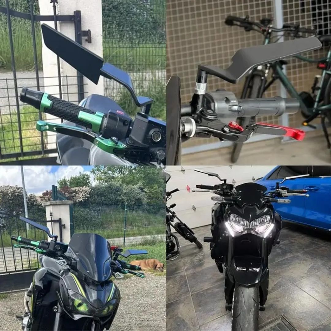 Espejos Tipo Alerón Universal – Estilo y Seguridad al mejor precio🏍️