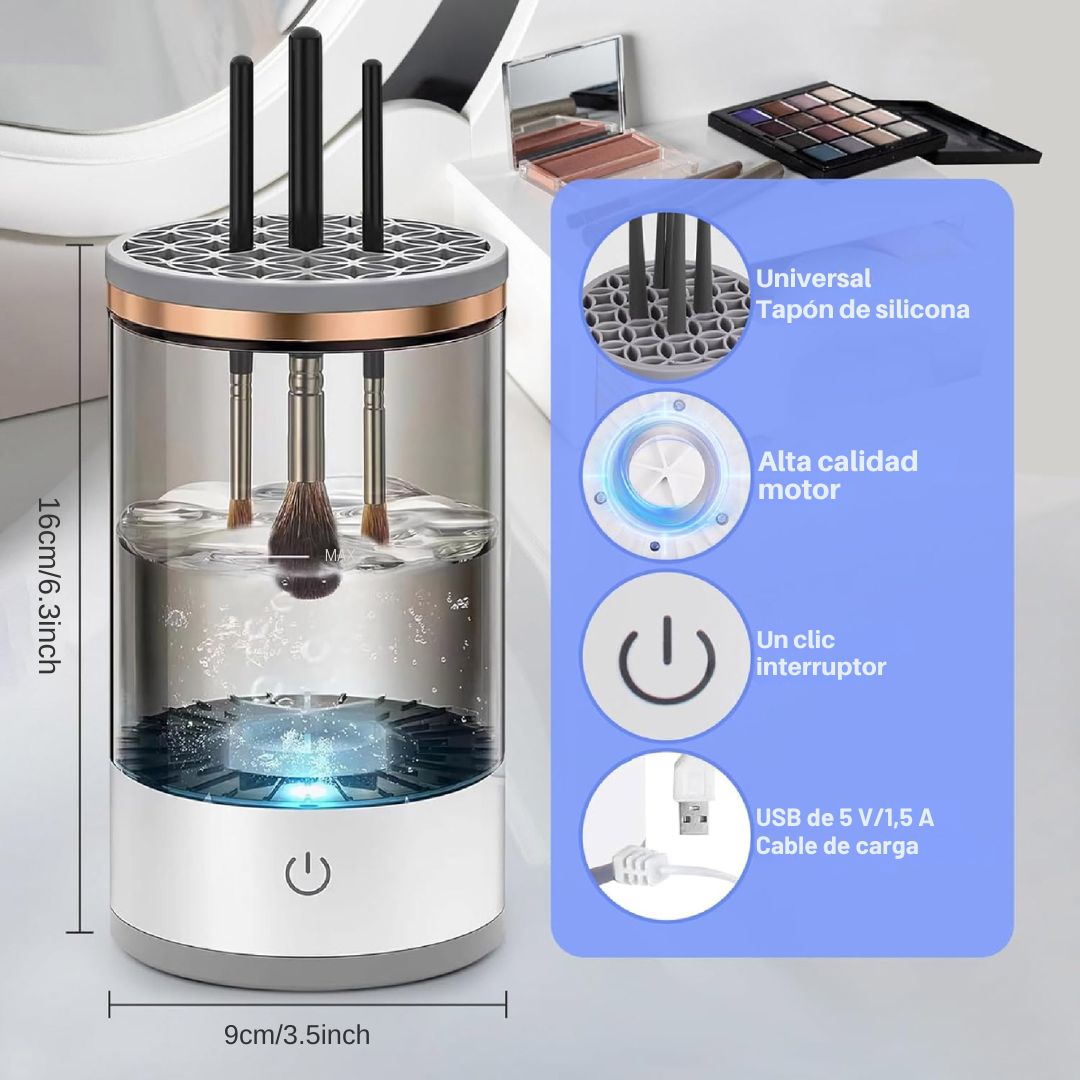 BrushCleaner™ - Limpiador de Brochas de Maquillaje Eléctrico🌞