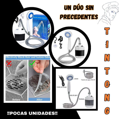 🚿⚡ DUCHA PORTATIL: PowerShower™  MAS Mallas Adhesivas Para Ducha Sifón X20