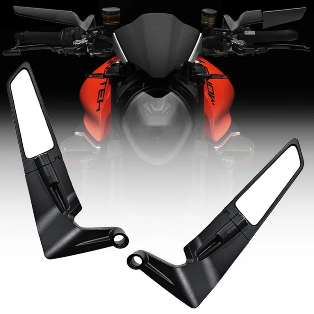Espejos Tipo Alerón Universal – Estilo y Seguridad al mejor precio🏍️