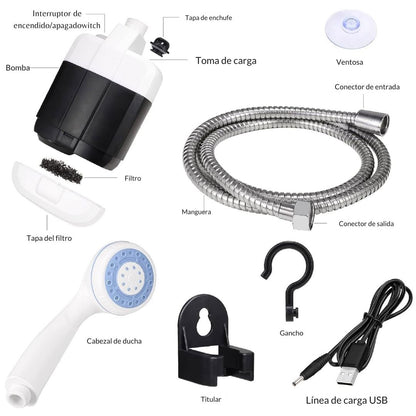 🚿⚡ DUCHA PORTATIL: PowerShower™  MAS Mallas Adhesivas Para Ducha Sifón X20